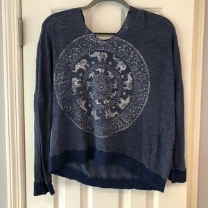 Navy elephant designed hoodie